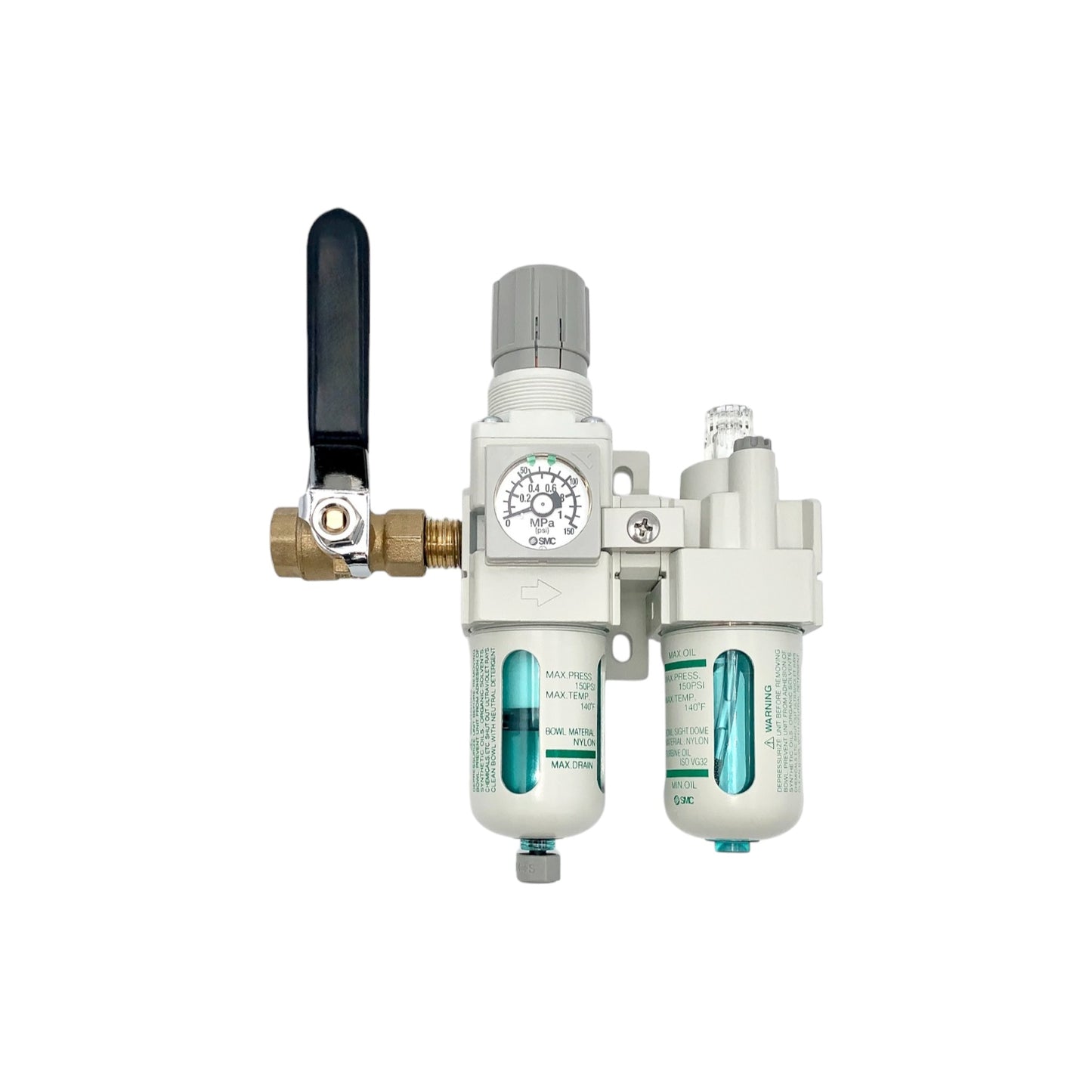 CG-9 Filter Regulator/Lubricator Combination Unit with Ball Valve