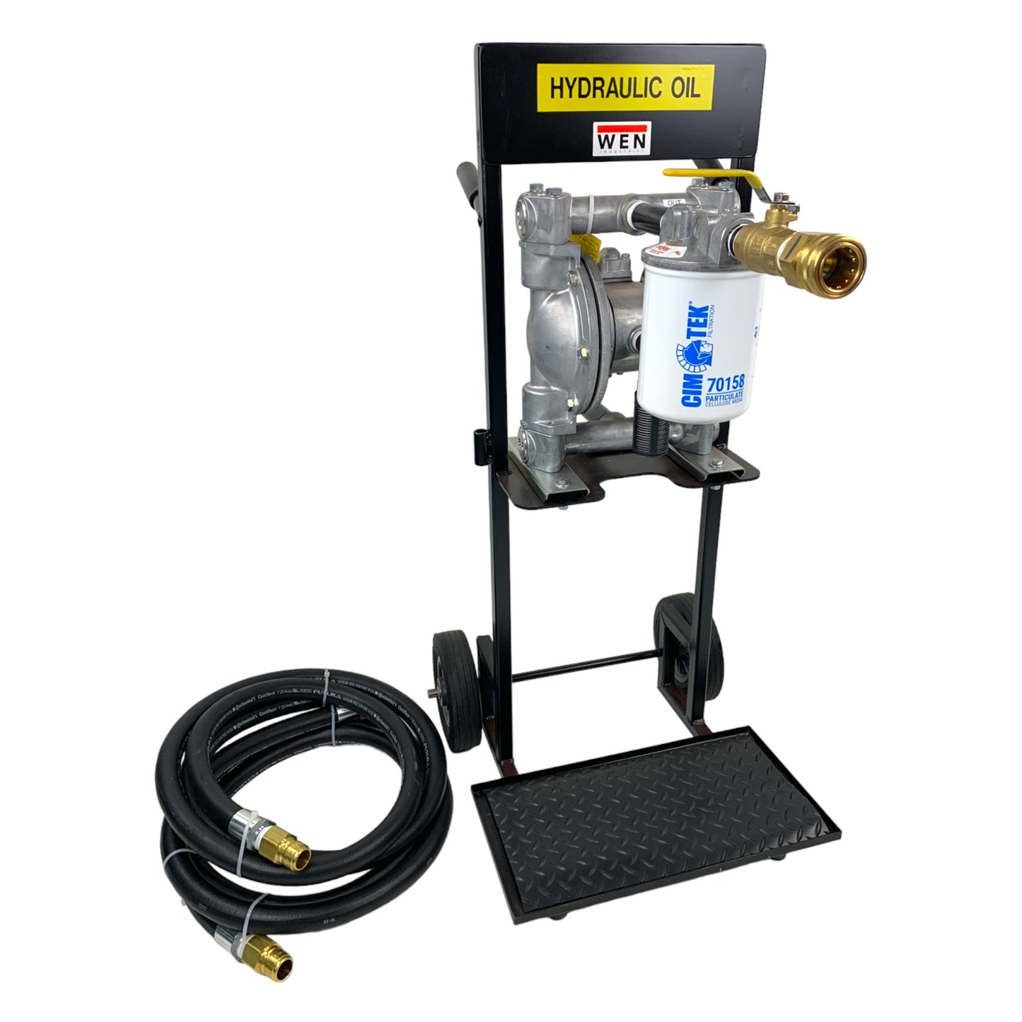 WEN104TS Accelerator Mobile Fluid Transfer System with 1" Heavy Duty Diaphragm Air Pump - Hydraulic Fluid